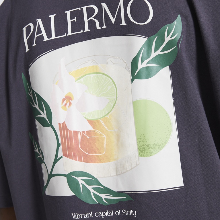 Printed tee "Abbot" Grey